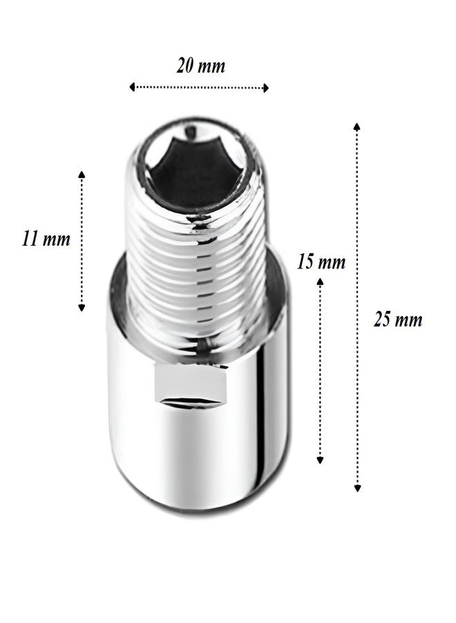 KINIK CP Brass Extension Nipple (Length 1" Inch, Thread Size 1/2" Inch) - Pack of 5, Durable Chrome Plated Brass Extension Nipples for Pipe Fittings and Plumbing Installations. - Image 2